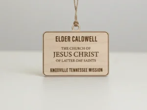 mission tag ornament