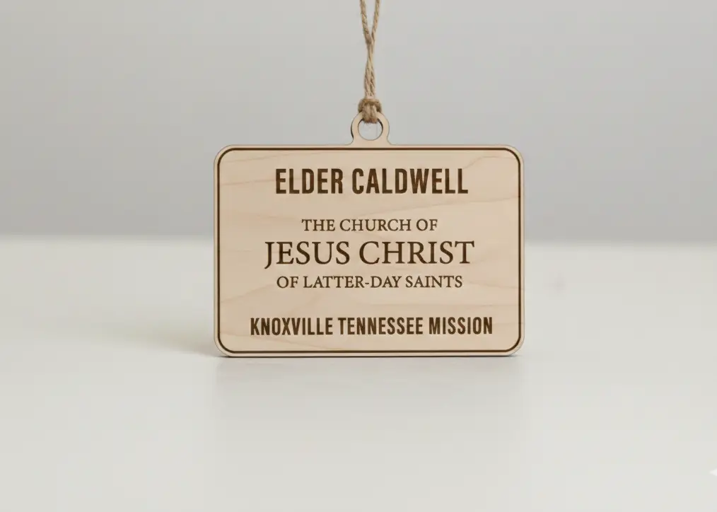 mission tag ornament